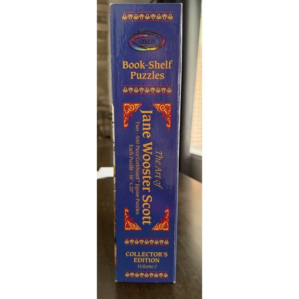 2 Jane Wooster 500 Piece Corkboard Book-Shelf Puzzles Collector's Edition 90's